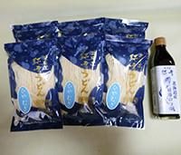 北海道純雪うどん極細（ひやむぎ）6袋セット　スープ付